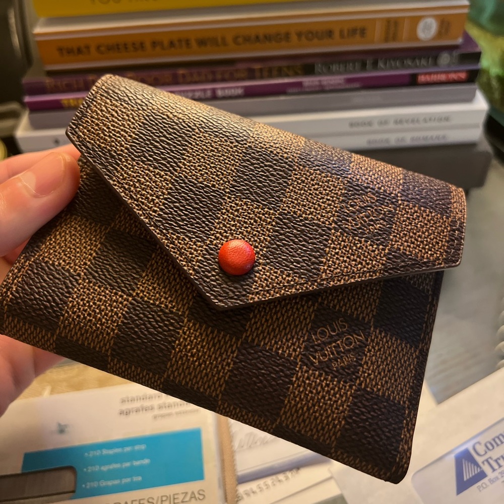 Brown checkered wallet